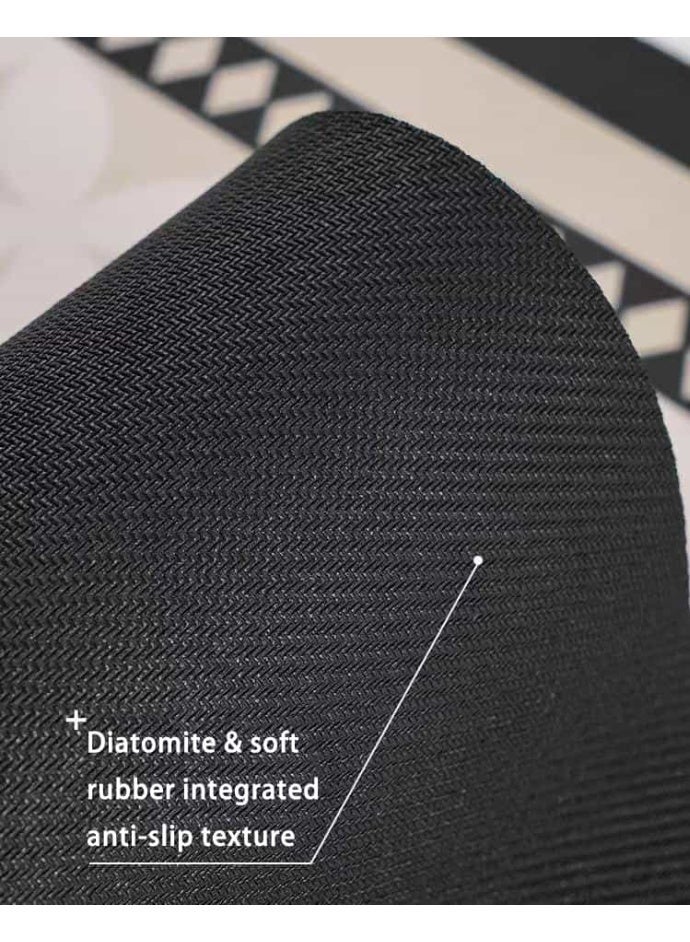 أديلي سجاد مطبخ من طين الدياتوم بسمك 3.5 مم، مجموعة 2 قطعة، سجادة ماصة ومريحة ومضادة للانزلاق، سجاد أرضية سريع الجفاف للمطبخ والحمام والغسيل، 40×60 سم + 40×120 سم - Image 5